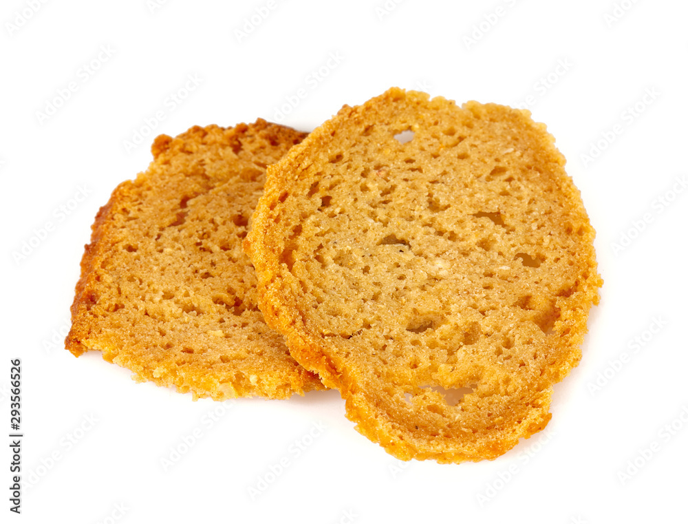 bruschetta (bread) chips isolated on white background bruschetta (bread) chips isolated on white background