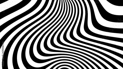 4k abstract animation.Black and white  striped  illusion seamless looping