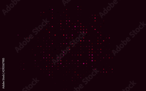 Dark Purple, Pink vector backdrop with dots. Illustration with set of shining colorful abstract circles. Design for business adverts.