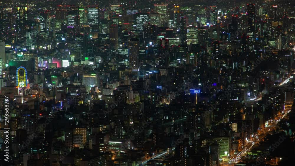 Japan Osaka Cityscape View Night Lights Timelapse Japan Osaka Cityscape View Night Lights Timelapse