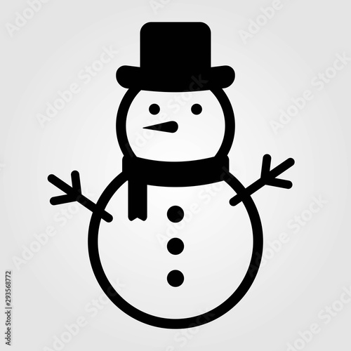 Snowman icon isolated on white background. Vector illustration