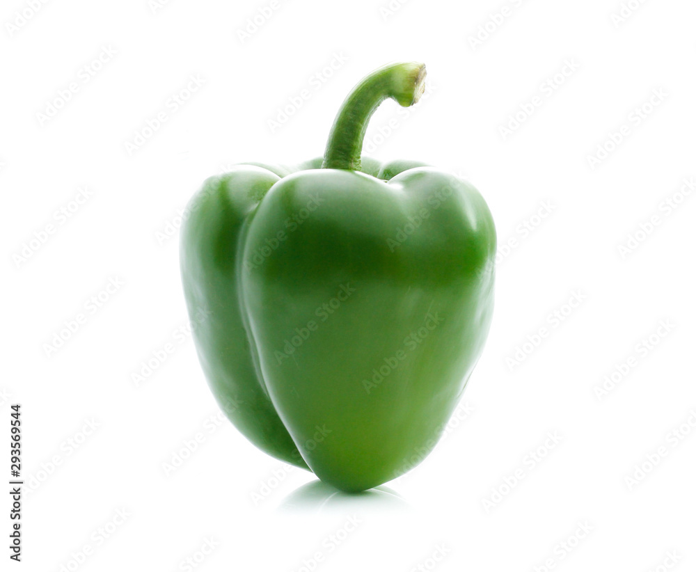 Green pepper on white background Green pepper on white background