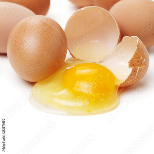 brown eggs on white backgroun