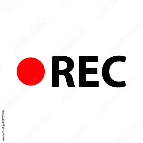 rec icon - black vector