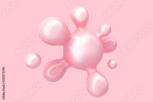 Abstract background with flying shiny drops of liquid 3D illustration © ParamePrizma