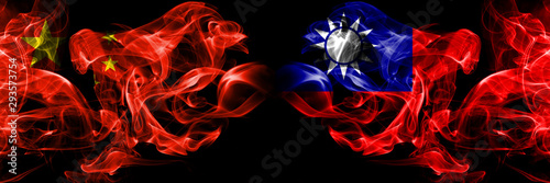 Photography China vs Taiwan, Taiwanese smoke flags placed side by side