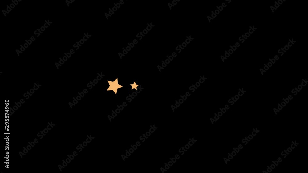 Stars Icon 2D animation on black background. Icon design. 4K resolution Stars Icon 2D animation on black background. Icon design. 4K resolution