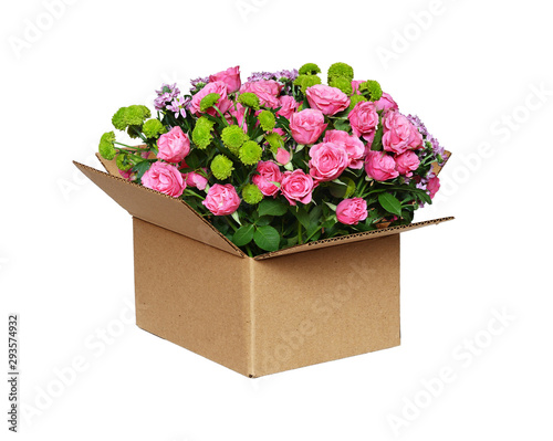 Opened craft cardboard boxw...