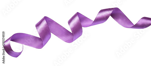Curled purple silk ribbon