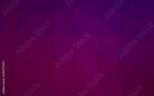 Dark Purple vector polygonal pattern. Triangular geometric sample with gradient. Template for your brand book.