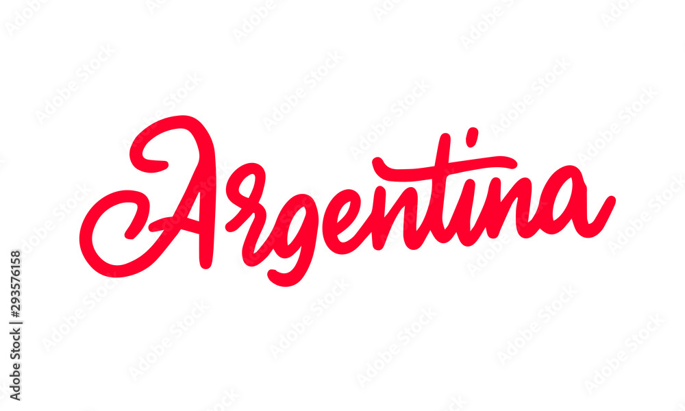 Argentina country text. Hand lettering inscription. Vector illustration.