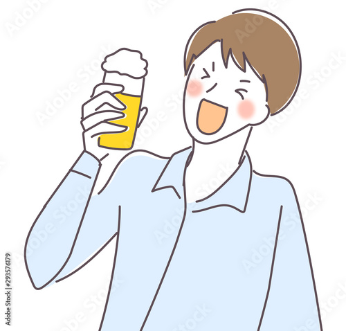 男性　ビール