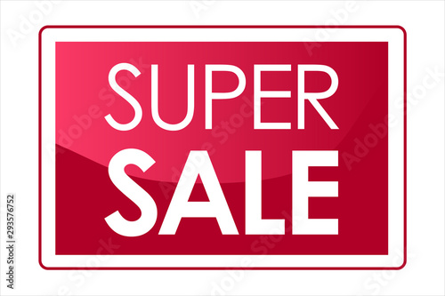 super sale label Badge in red rectangles