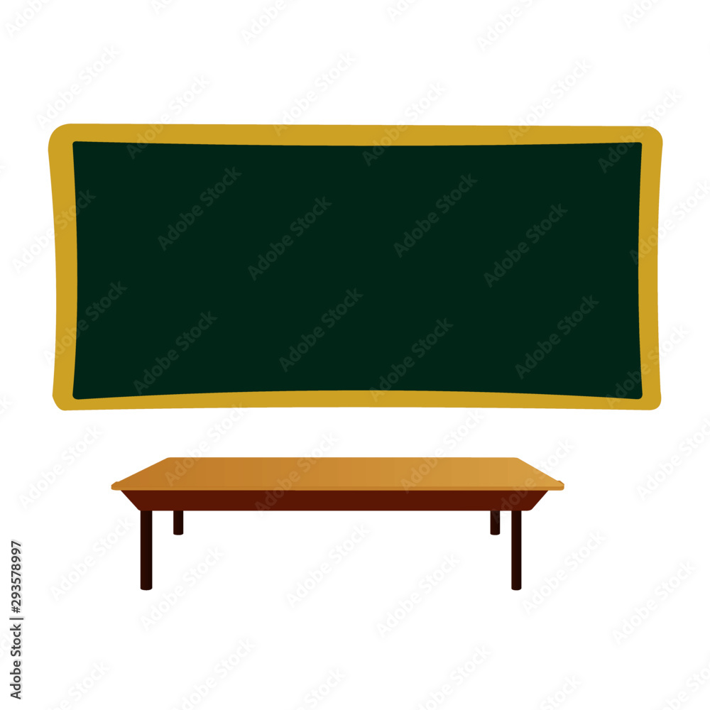 Writing Green Board with Table - Classroom - Cartoon Vector Image Stock  Vector | Adobe Stock