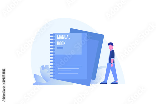 User manual. user guide manual instruction book vector illustration concept for web landing page template, banner, flyer and presentation