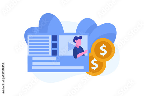 monetization. make money online concept vector illustration concept for web landing page template, banner, flyer and presentation