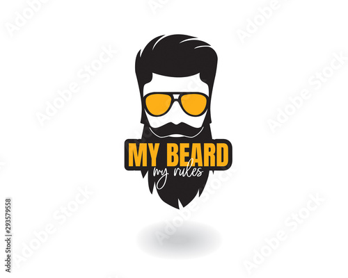 Fototapeta My beard, My rules, vector