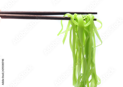 green noodles  isolated on white background