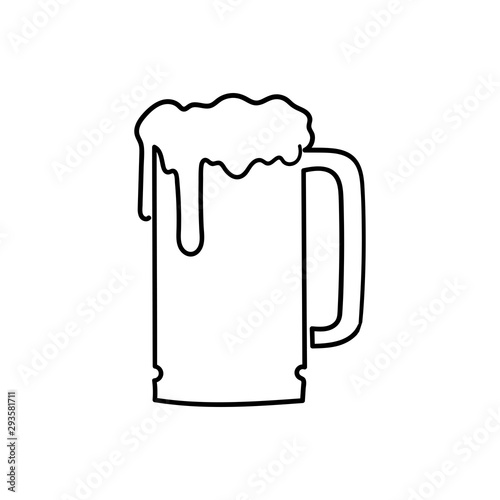 Beer glass with foam icon logo