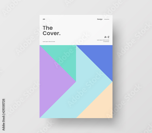 Amazing business presentation vector A4 vertical orientation front page mock up. Modern corporate report cover abstract geometric illustration design layout. Company identity brochure template.