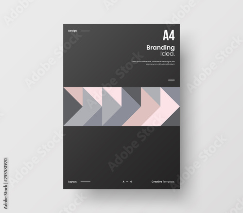 Amazing business presentation vector A4 vertical orientation front page mock up. Modern corporate report cover abstract geometric illustration design layout. Company identity brochure template.