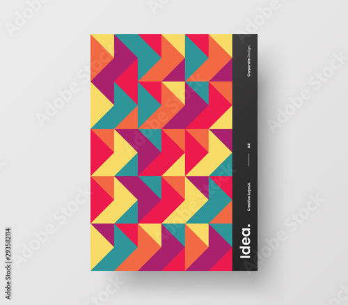 Amazing business presentation vector A4 vertical orientation front page mock up. Modern corporate report cover abstract geometric illustration design layout. Company identity brochure template.