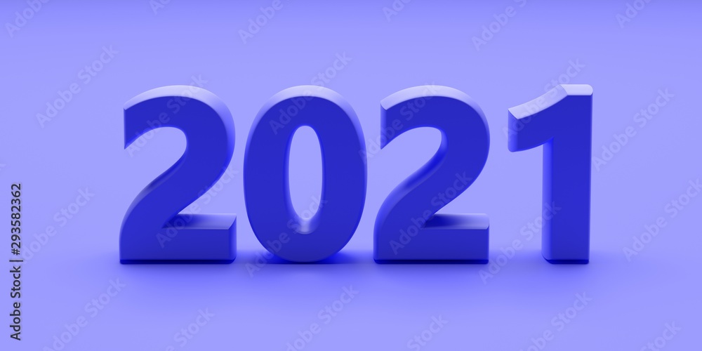 2021 new year on blue color background. 3d illustration 2021 new year on blue color background. 3d illustration