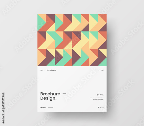 Amazing business presentation vector A4 vertical orientation front page mock up. Modern corporate report cover abstract geometric illustration design layout. Company identity brochure template.