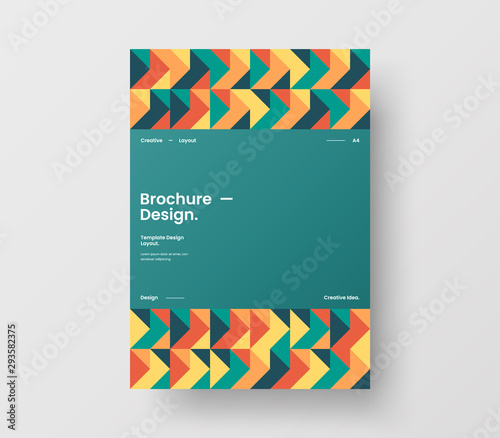 Amazing business presentation vector A4 vertical orientation front page mock up. Modern corporate report cover abstract geometric illustration design layout. Company identity brochure template.