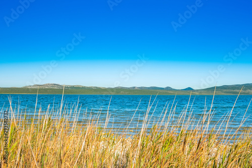 Beautiful nature park Vransko lake, ornithological reservation in Dalmatia, Croatia