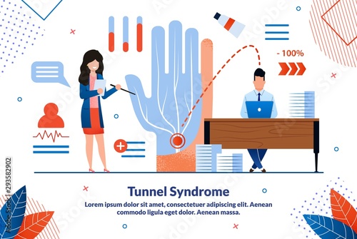 Carpal Tunnel Syndrome Flat Vector Banner Template