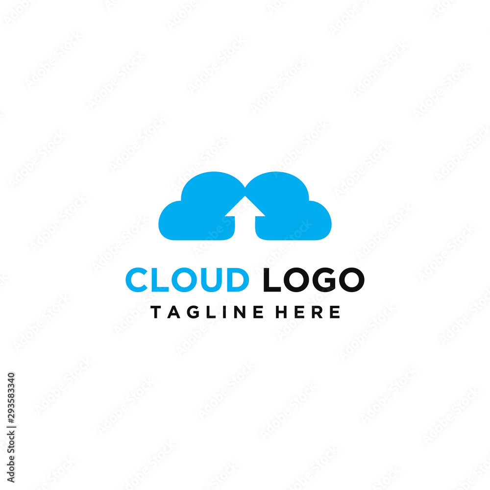 Cloud Arrow Logo Vector Design Template . on white background Cloud Arrow Logo Vector Design Template . on white background