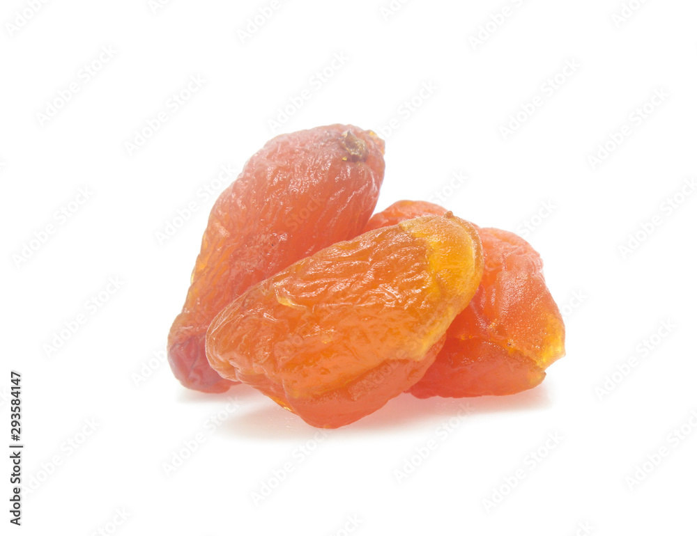 Dry apricot isolated on the white background