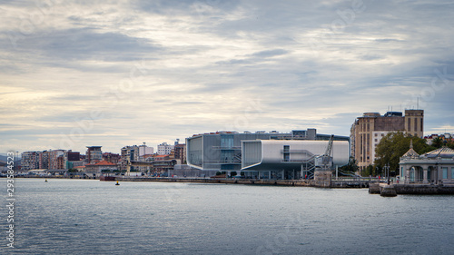 Panoramic of Santander, with the Botín Center on the shores of the bay.