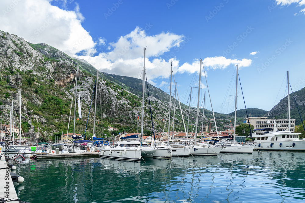 Kotor harbor on Kotor Bay in Montenegro