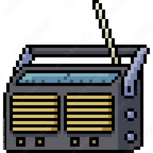 vector pixel art radio