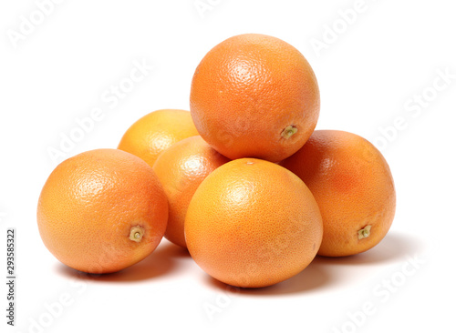 grapefruits over white background