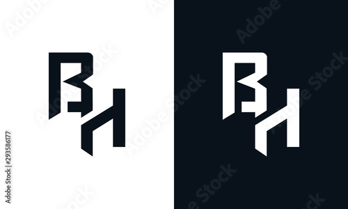 Minimalist abstract letter BH logo. This logo icon incorporate with two abstract shape in the creative process. photo