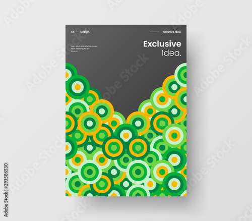 Amazing business presentation vector A4 vertical orientation front page mock up. Modern corporate report cover abstract geometric illustration design layout. Company identity brochure template.
