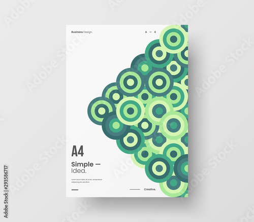 Amazing business presentation vector A4 vertical orientation front page mock up. Modern corporate report cover abstract geometric illustration design layout. Company identity brochure template.