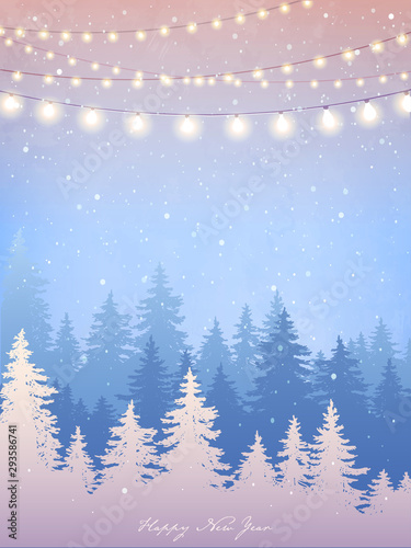 Holiday lights with floral lace background