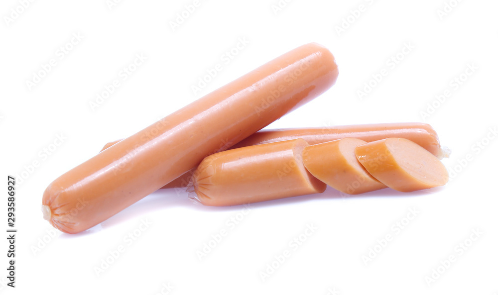 Fresh sausage isolated on white background Fresh sausage isolated on white background