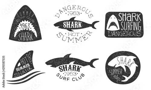 Set of logos for a diving club. Vector illustration on a white background.