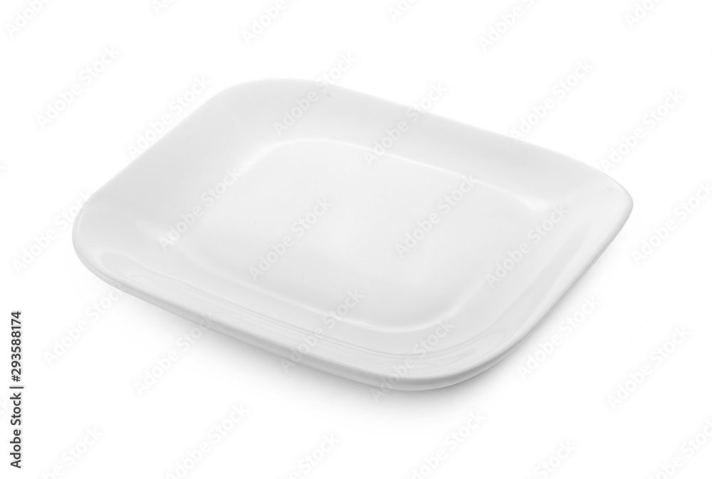 empty white plate isolated on white background empty white plate isolated on white background