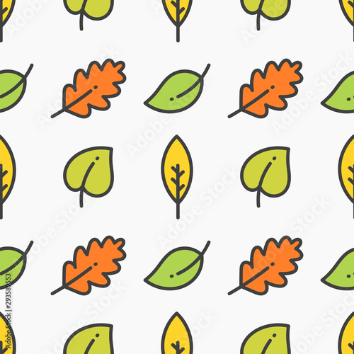 Autumn leaves seamless pattern.