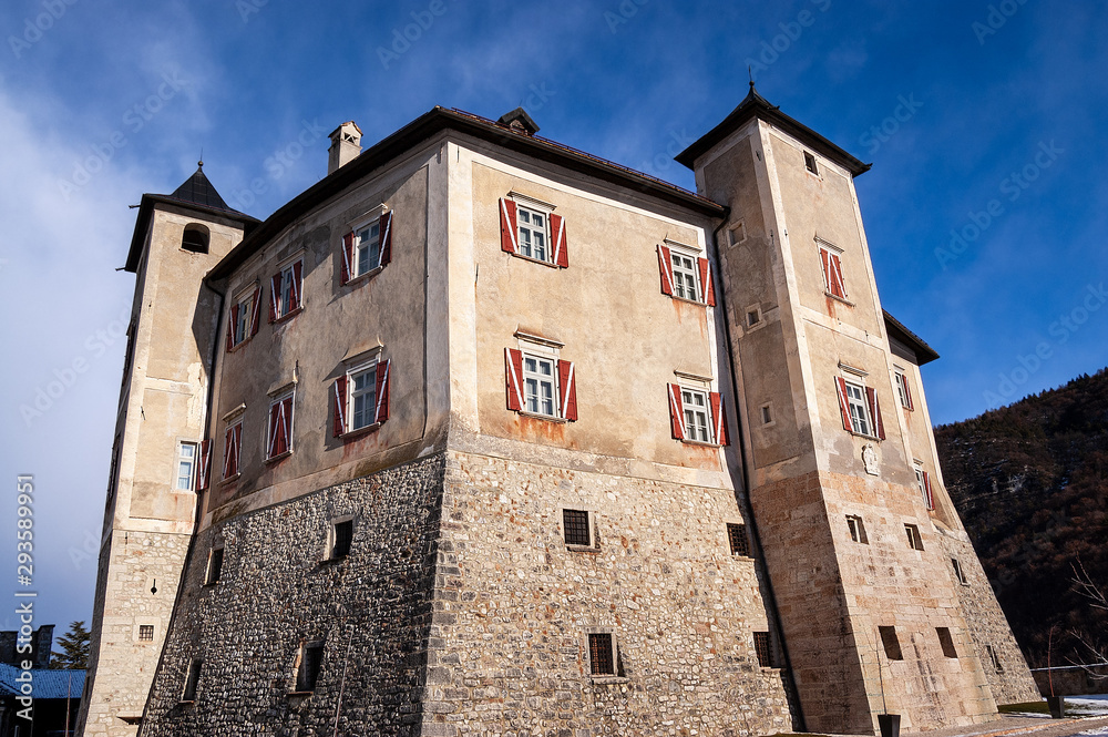 Castel Thun, ancient and medieval castle in Val di Non, Italian Alps, Vigo  di Ton, Trento province, Trentino Alto Adige, Italy, Europe Stock Photo |  Adobe Stock