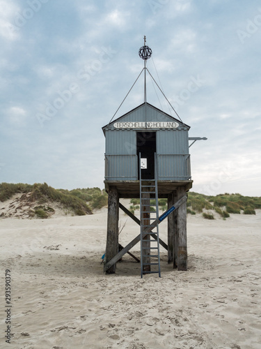 Emergency shelter on the beach of Terschelling, Netherlands