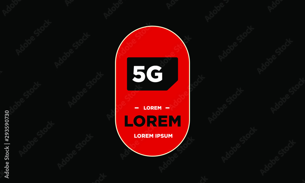 5G Sim Card Badge Sticker Design Flat Style Design 5G Sim Card Badge Sticker Design Flat Style Design