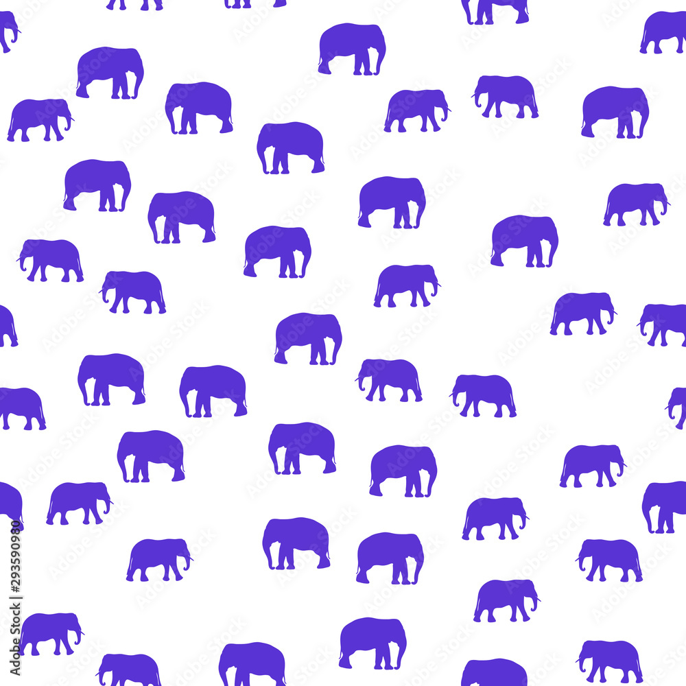 Seamless vector pattern with African Elephants Seamless vector pattern with African Elephants