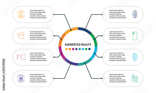 Ar And Vr Infographics vector design. Timeline concept include augmented reality, 360 view, virtual reality icons. Can be used for report, presentation, diagram, web design.